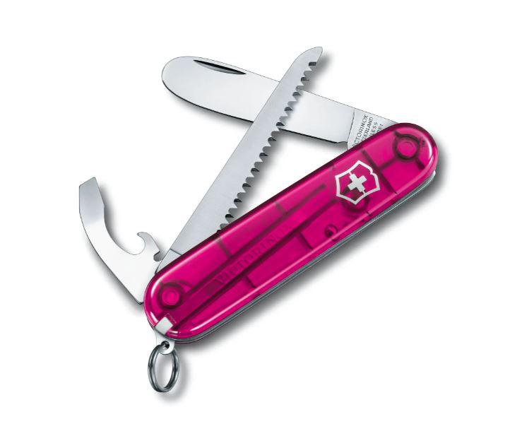 Il mio primo coltello multiuso Victorinox con sega rosa traslucida