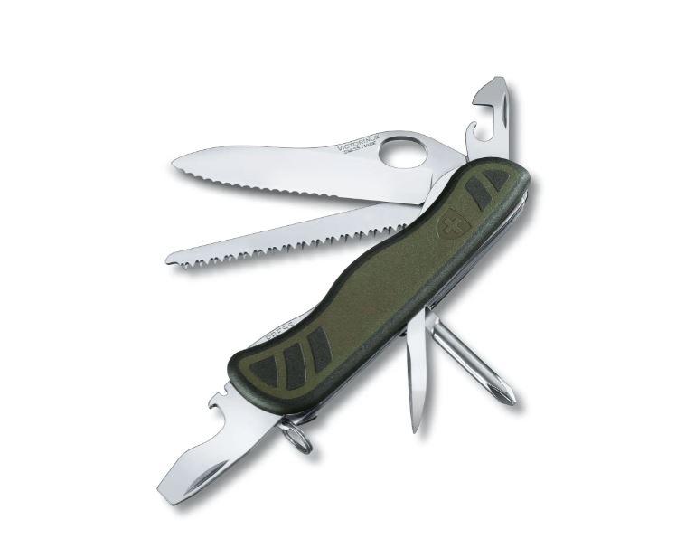 Navaja Victorinox Swiss Soldier's Knife 08 verde y negra con 10 usos en blister