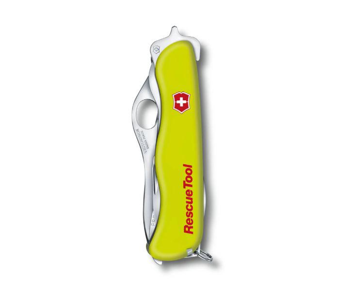 Victorinox Rescue Tool amarilla fluorescente con hoja bloqueable en blister