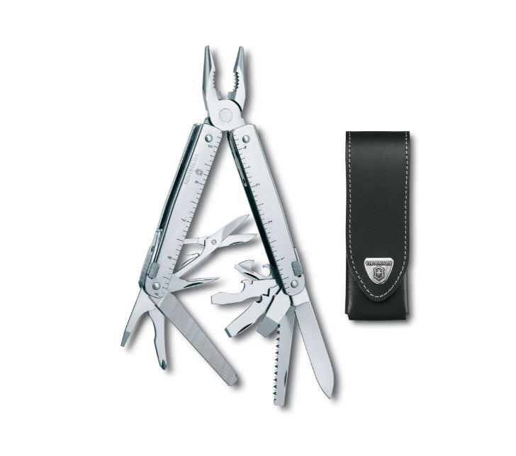 Alicate multiusos Victorinox Swiss Tool X con funda de cuero negro