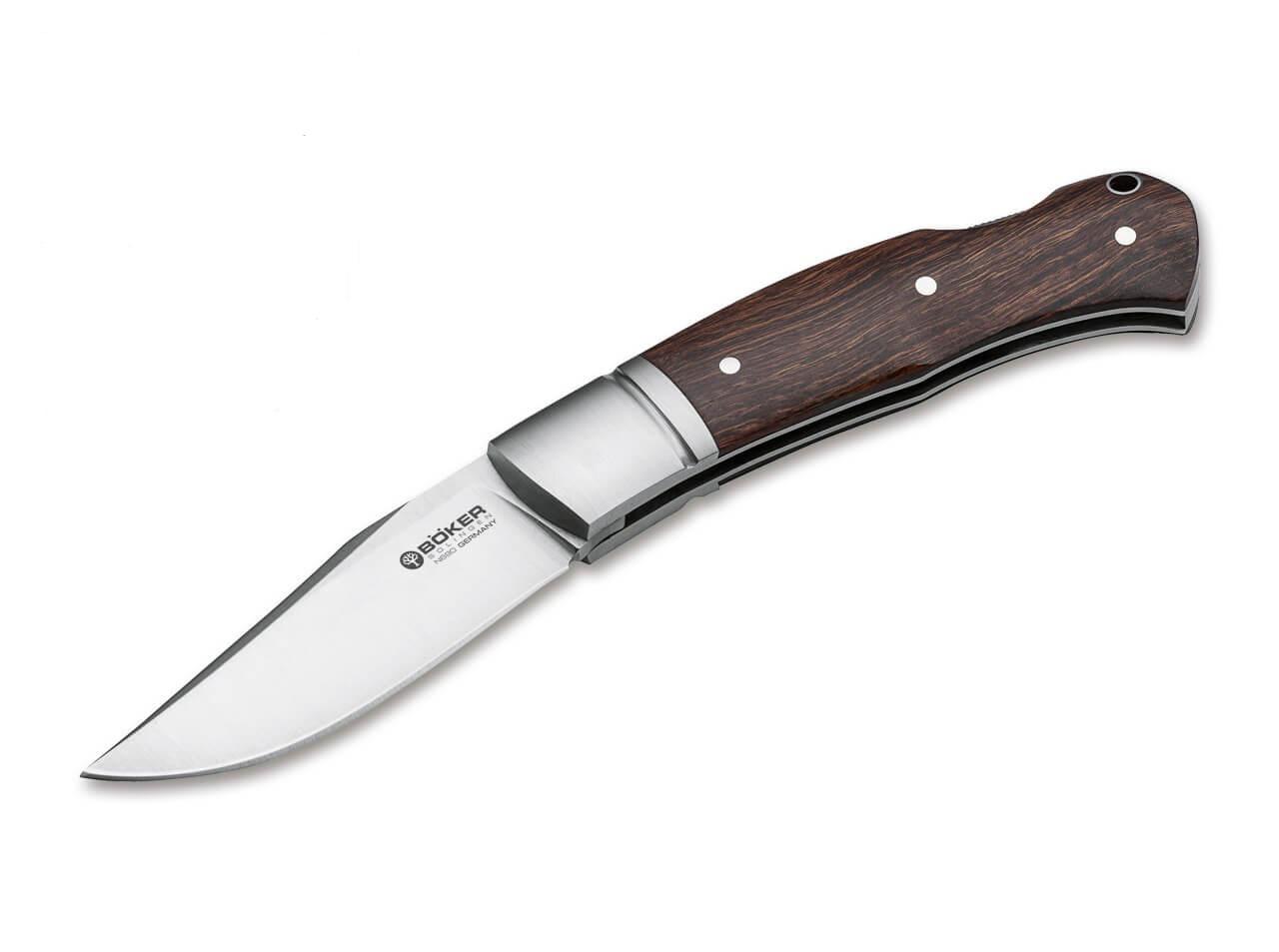 Navaja de colección Boker Boxer con mango de palo fierro del desierto