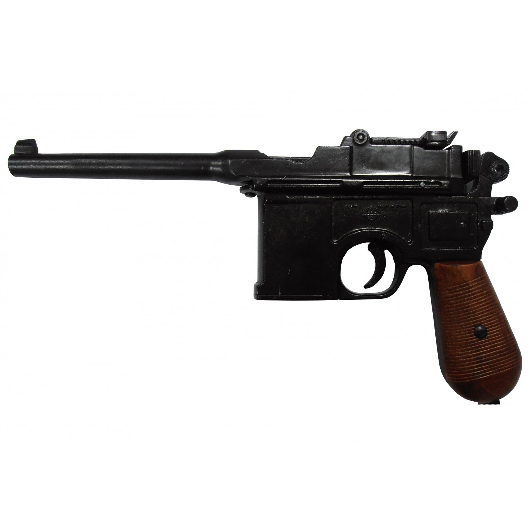 Pistola C96, Alemanha 1896 feita de metal com cabos de madeira