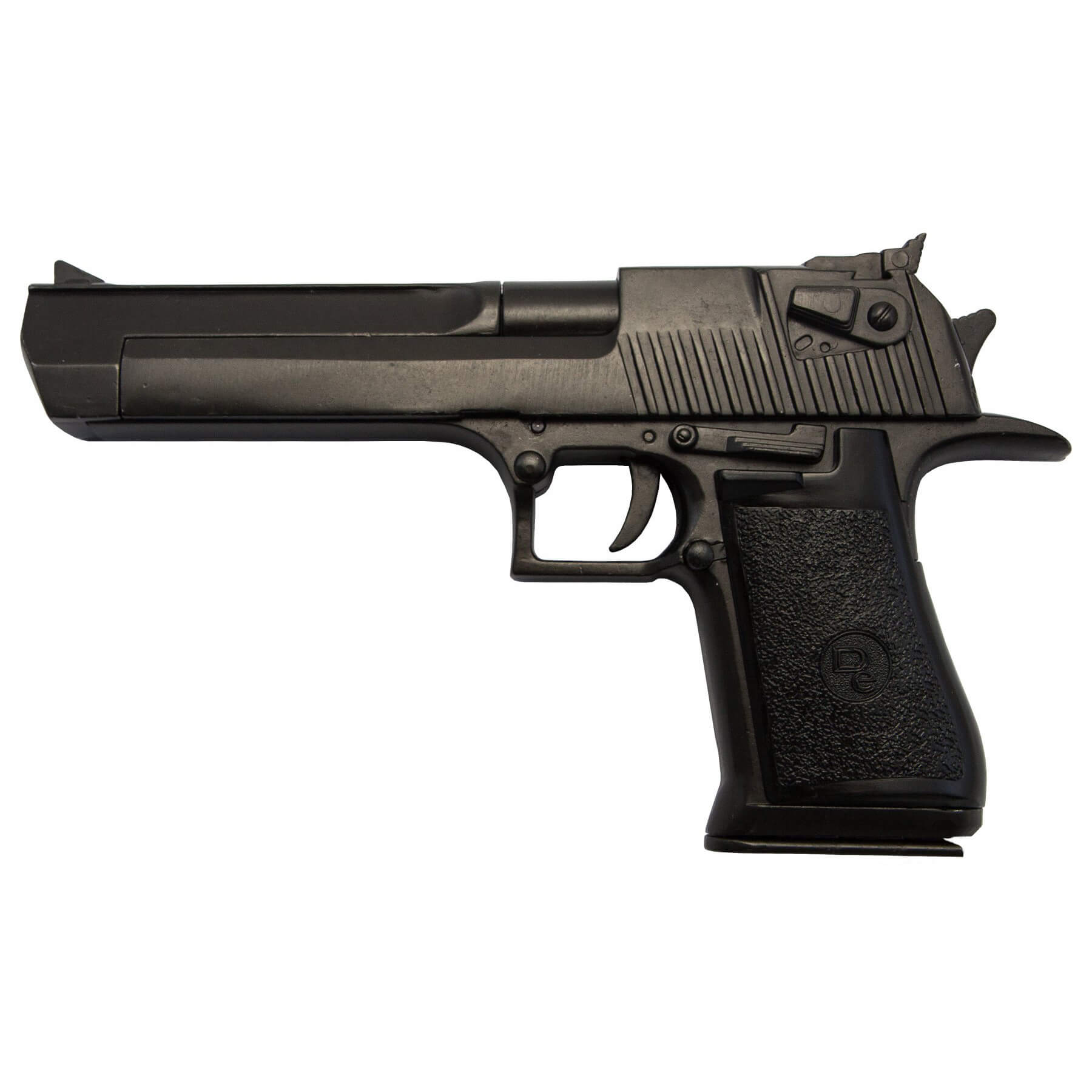 Réplica de pistola semiautomática, EUA-Israel 1982, metal lacado preto e plástico