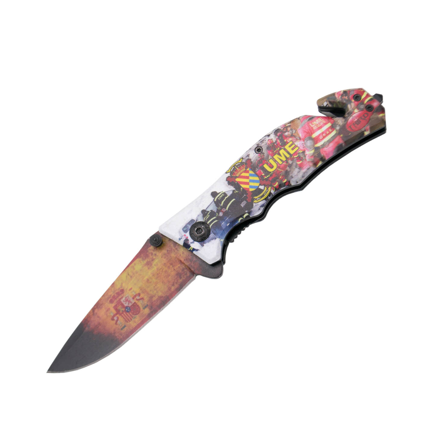 Couteau de poche tactique recouvert du logo UME