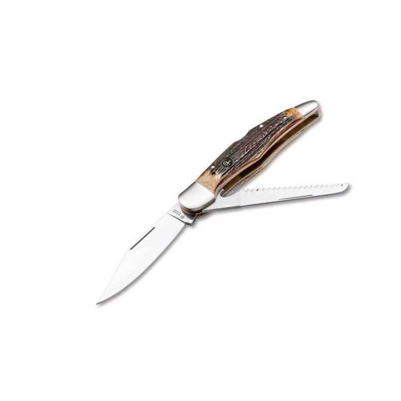 Hunters Knife Duo multi-purpose knife with deer horn handle
