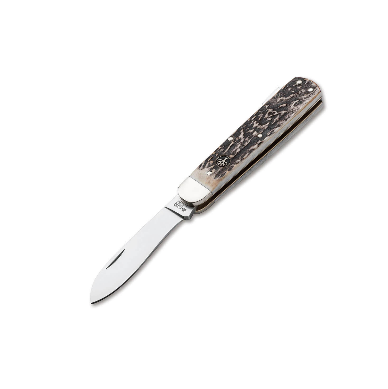 Boker Hunters Knife Mono CPM hunting pocket knife with stag handl...