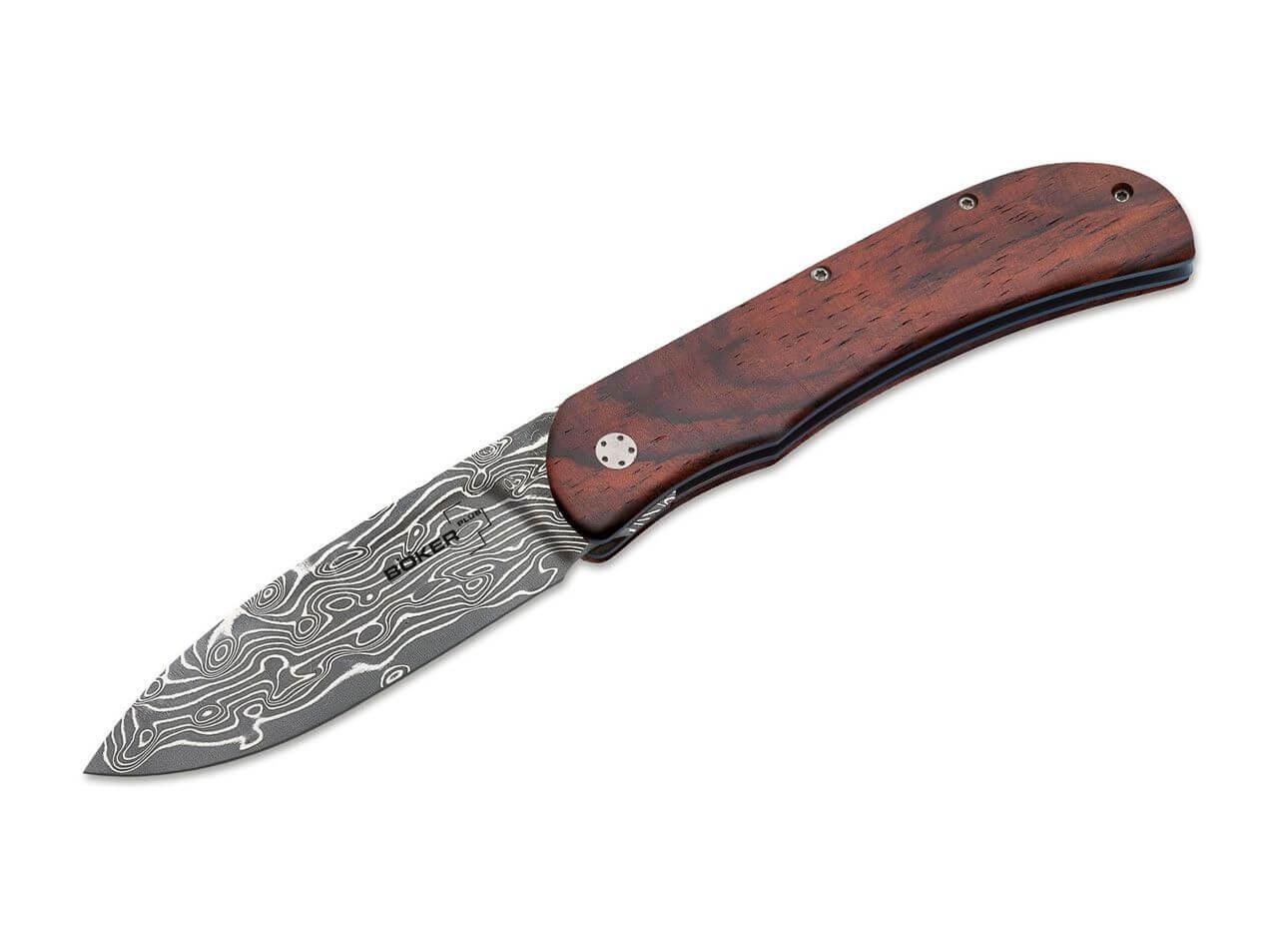 Navaja Boker Plus Exskelibur I Damast con cachas de madera de cocobolo