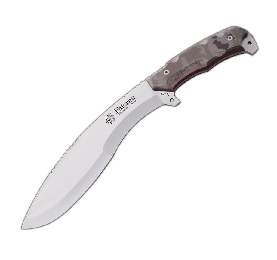JV Falcran Machete táctico con mango de micarta camuflaje pixel á...