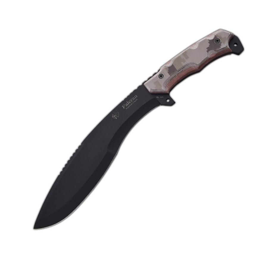 JV Falcran Machete táctico con mango de micarta camuflaje pixel á...