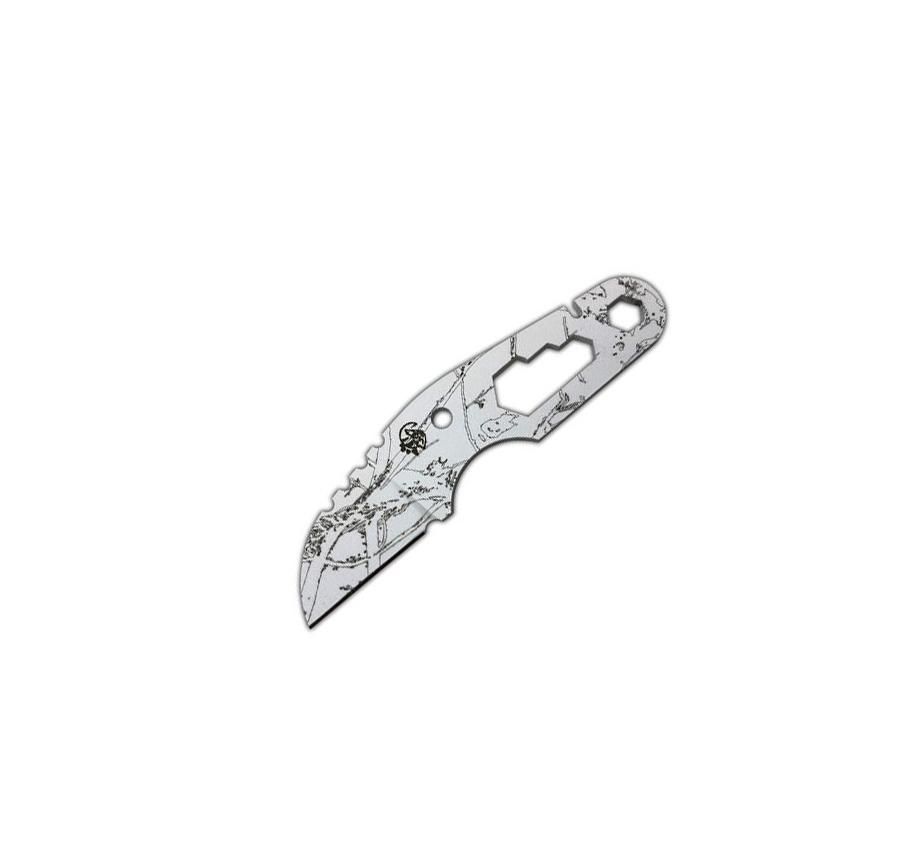 JV Small lacado camuflaje de nieve cuchillo con funda kydex para cuello