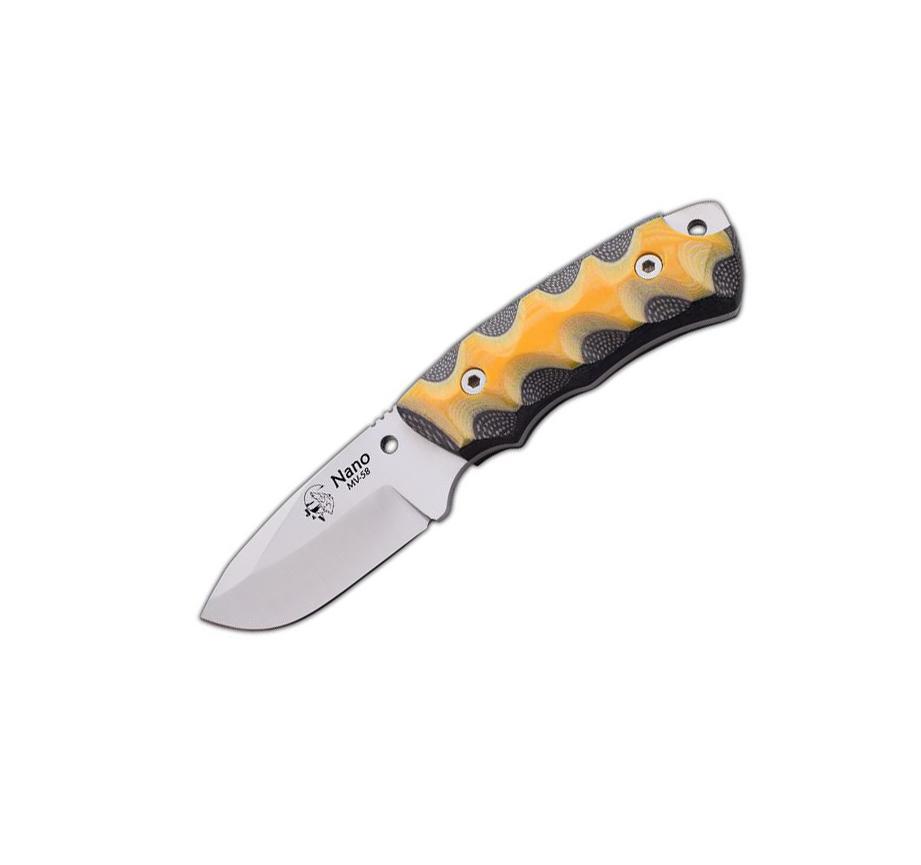 Coltello da collo JV Nano 2.0 con guance in micarta bicolore