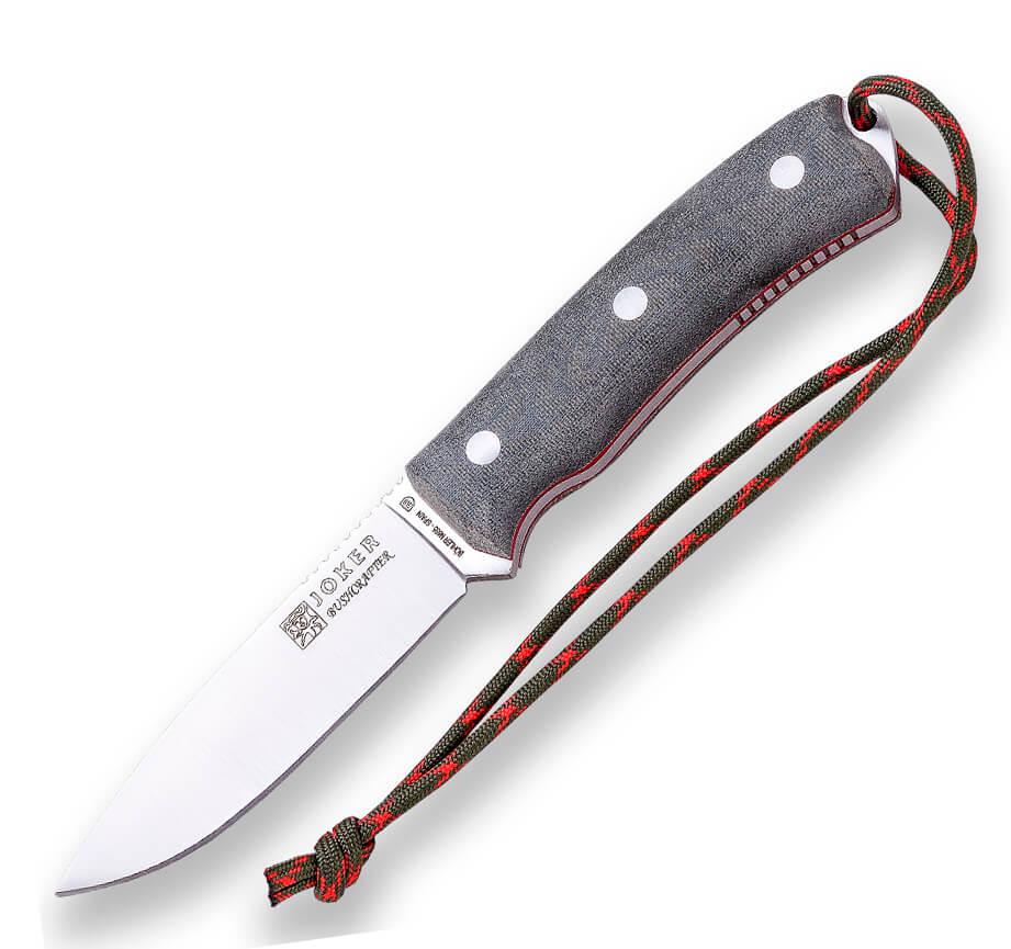 Cuchillo Joker Bushcrafter con mango de micarta canvas incluye pe...