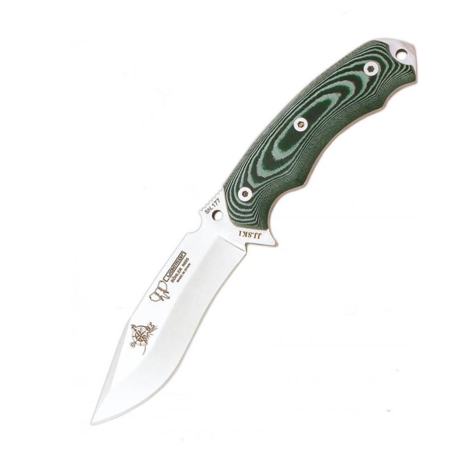 Cudeman JJSK1 knife with green micarta and böhler N-695 steel han...
