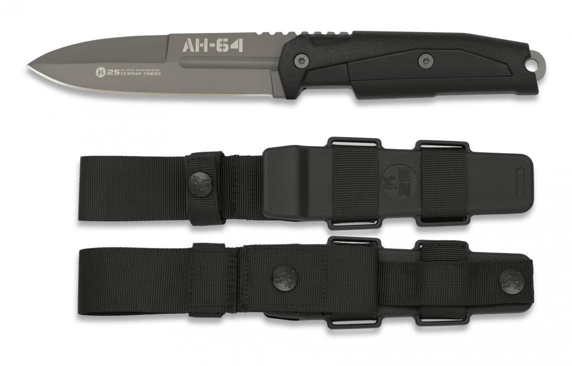Cuchillo táctico k25 AH-64 con hoja de recubrimiento de titanio de 11,5 cm longitud