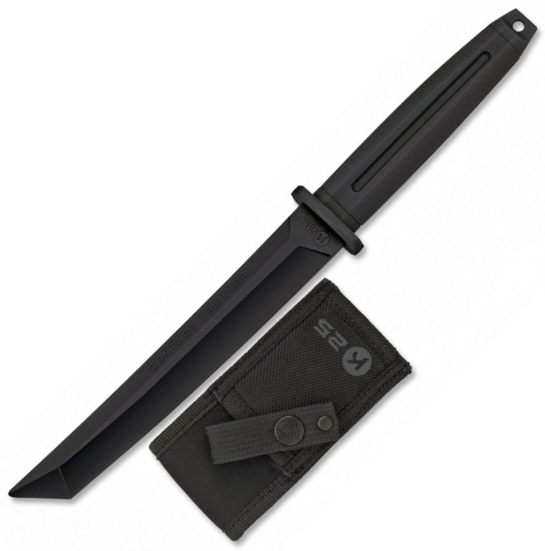 K25 black rubberized training knife CONTACT TRAINER with 19.3 cm blade