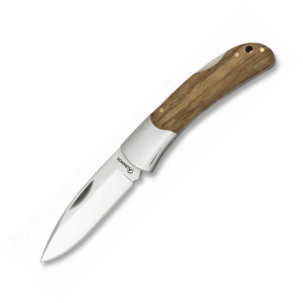 Navaja Albainox con mango de madera zebra, bloqueo trasero y hoja...