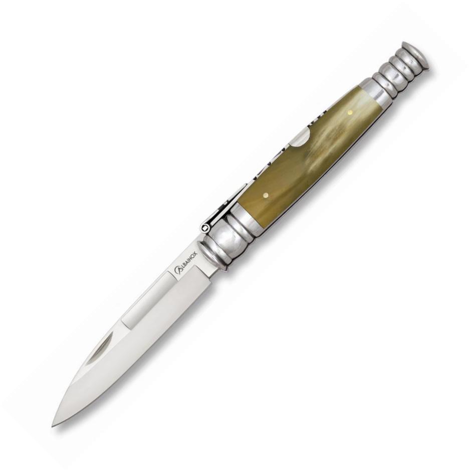 Navaja con punta de espada Nº0, mango de asta de toro y hoja de 7...