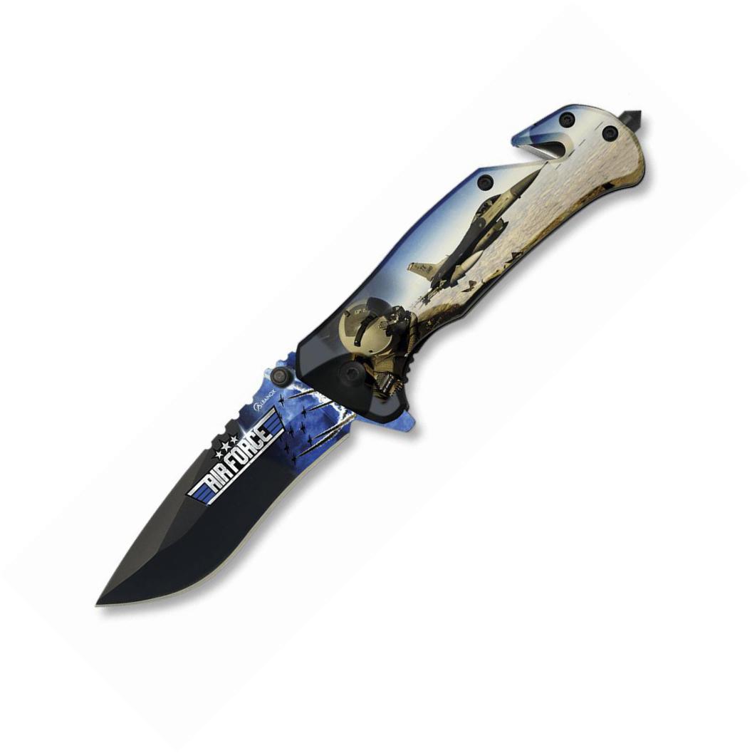 Navaja asistida 3D Albainox con FOS, impresión AIR FORCE y hoja d...