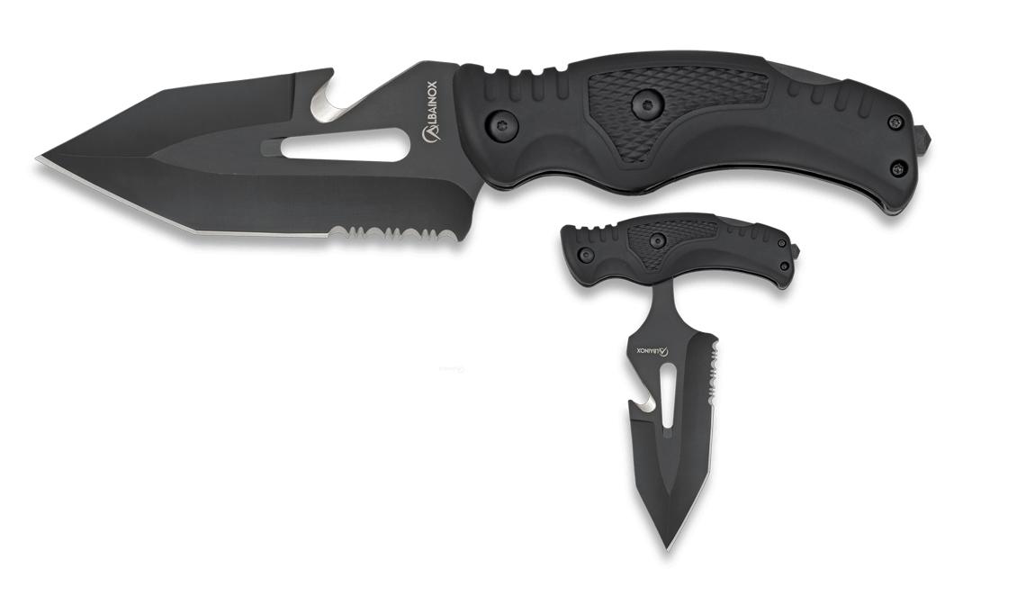 Couteau tactique Albainox Skinner noir d'une longueur totale de 2...