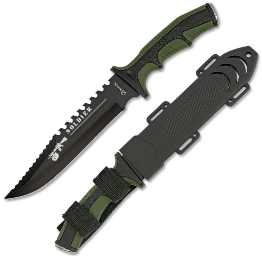 Couteau tactique Albainox Soldier vert avec lame de 19 cm