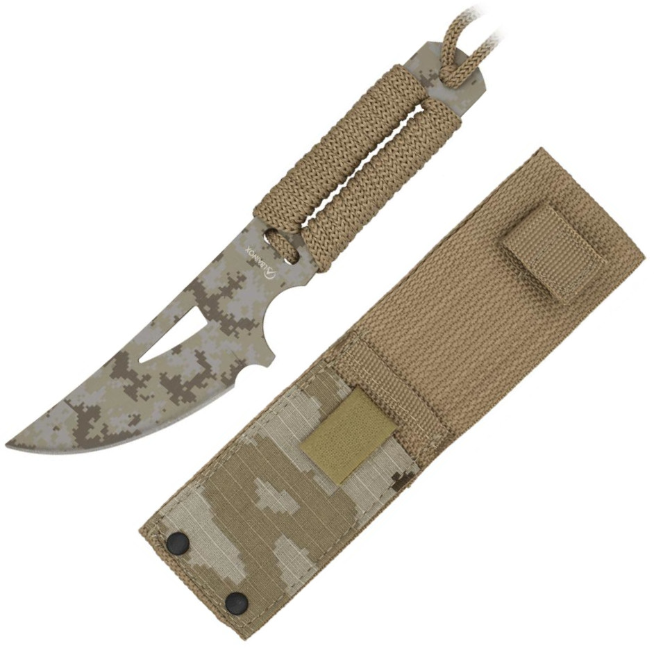 Couteau tactique enveloppé de cordon de camouflage Albainox coyot...