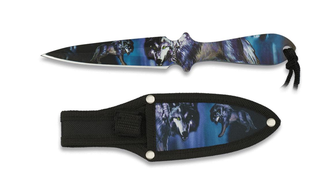 Faca de arremesso Albainox wolf 3D com comprimento total de 16,9 ...