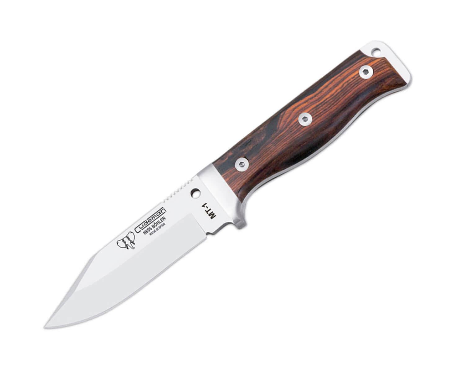 Cuchillo MT1 Cudeman. Mango cocobolo. Funda de cuero. Kit completo