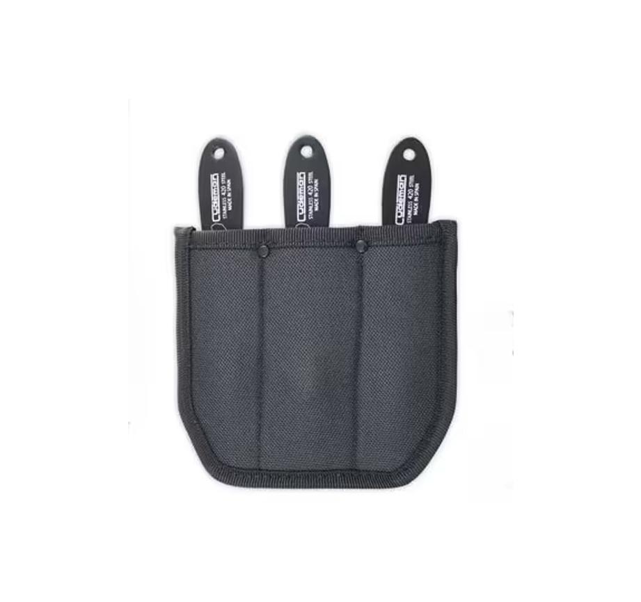 Conjunto de 3 facas de arremesso pretas Cudeman. 15cm