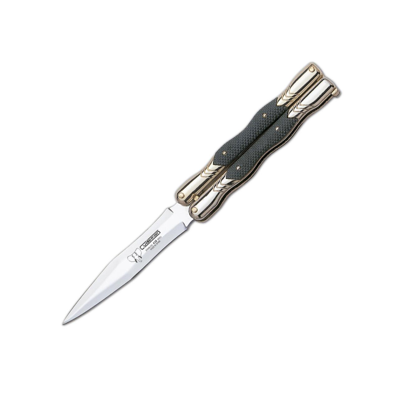 Couteau de poche papillon Cudeman. Manche ABS vert. 10cm. Zamac d...