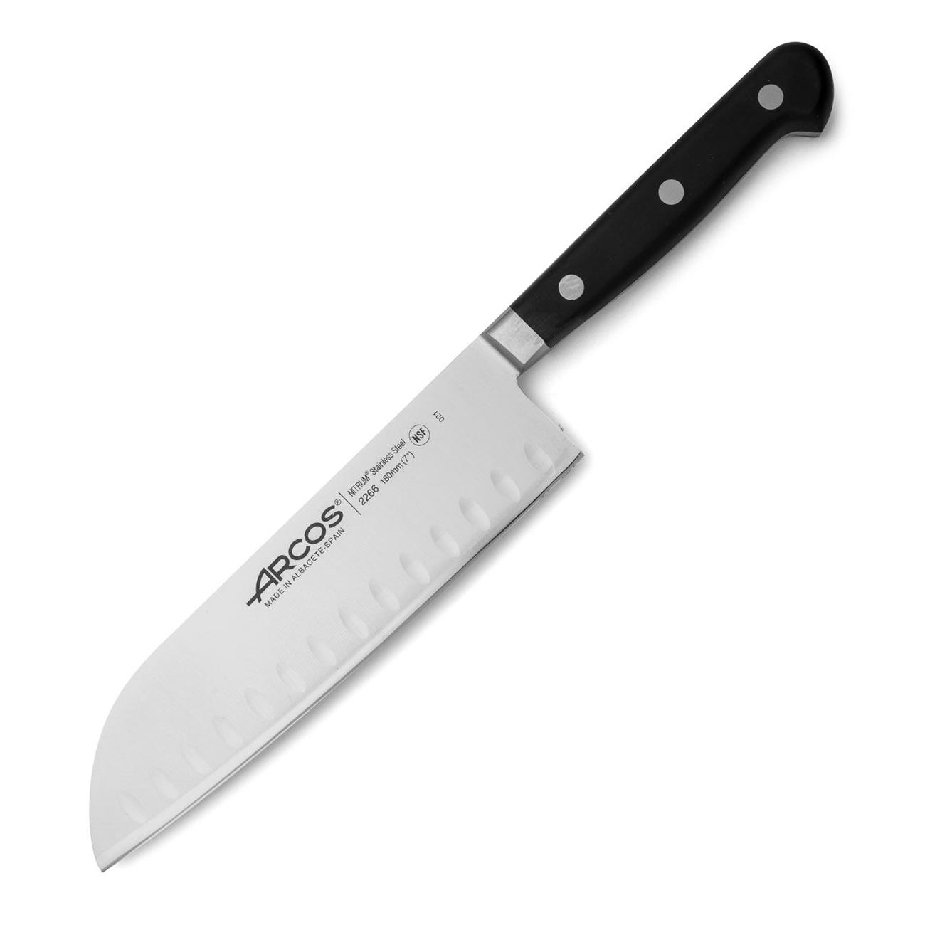 Couteau santoku 18 cm manche polypropylène noir Arcos Opera