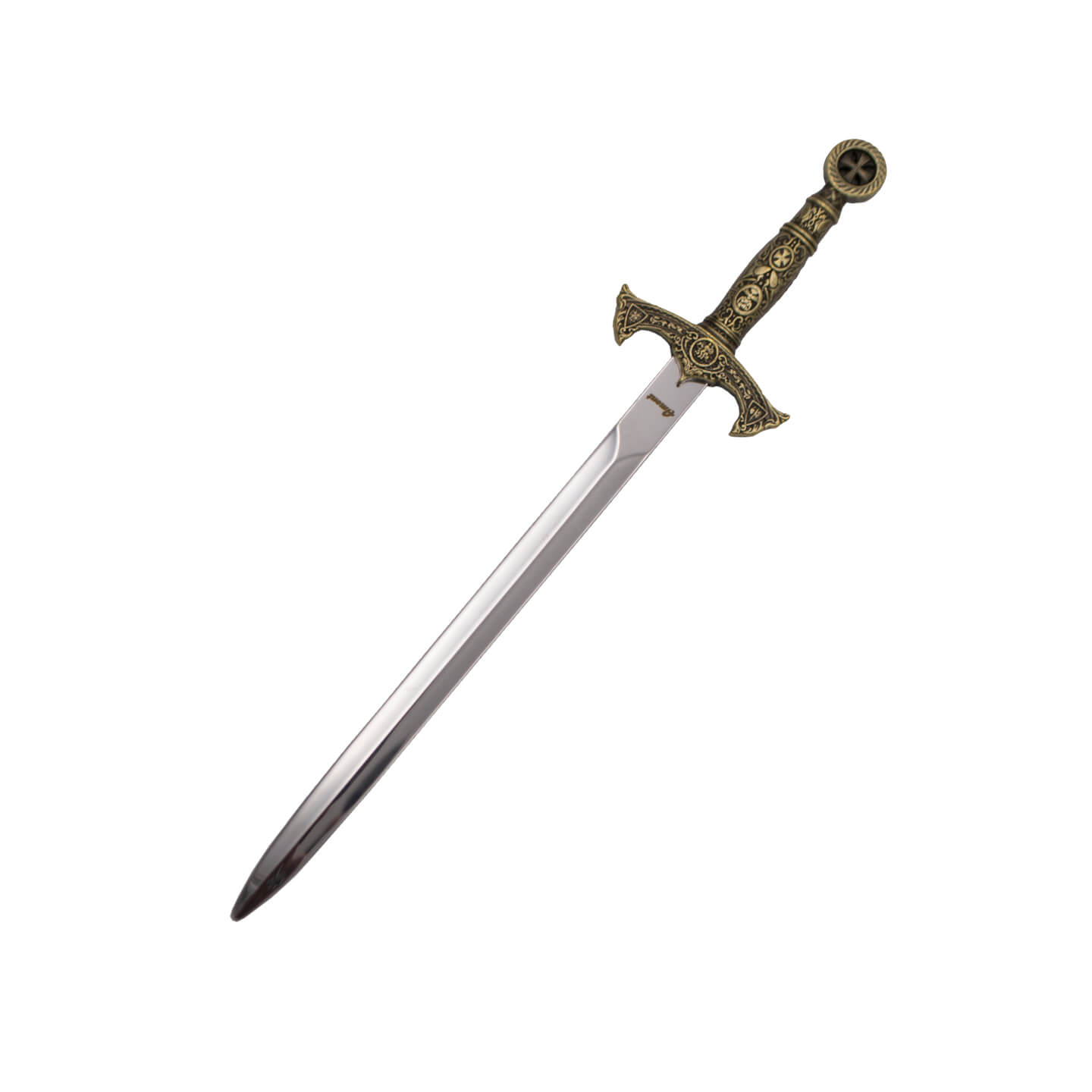 Réplica abridor de cartas decorado espada templária de bronze