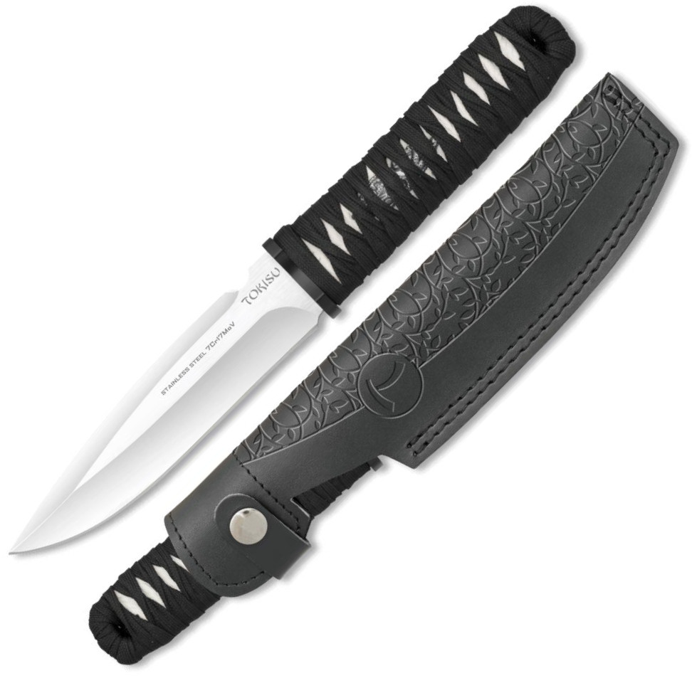 Couteau TOKISU avec étui en cuir. Longueur de lame de 15,5 cm et ...
