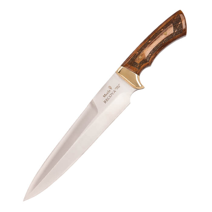 Cuchillo de caza Recova con hoja NITRO-42 y puño de madera de hay...
