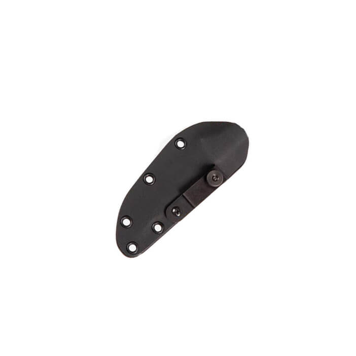 Cuchillo Muela Terrier con cachas de micarta verde-naranja y funda kydex