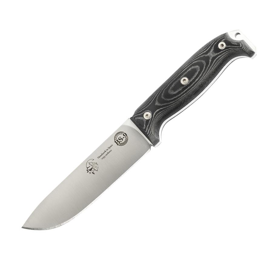 Coltello bushcraft JV BS9 con lama in acciaio al carbonio e manic...
