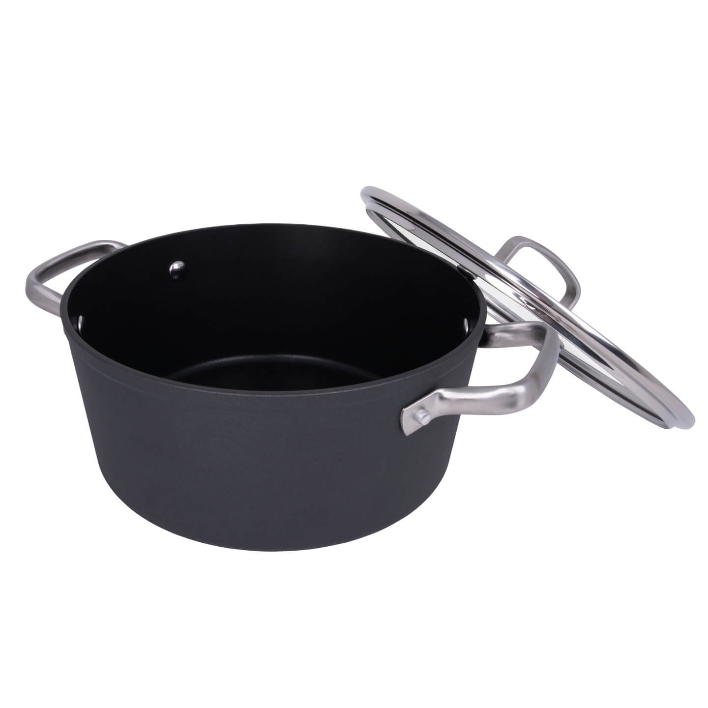 Panela antiaderente Samoa 20 cm preta com tampa