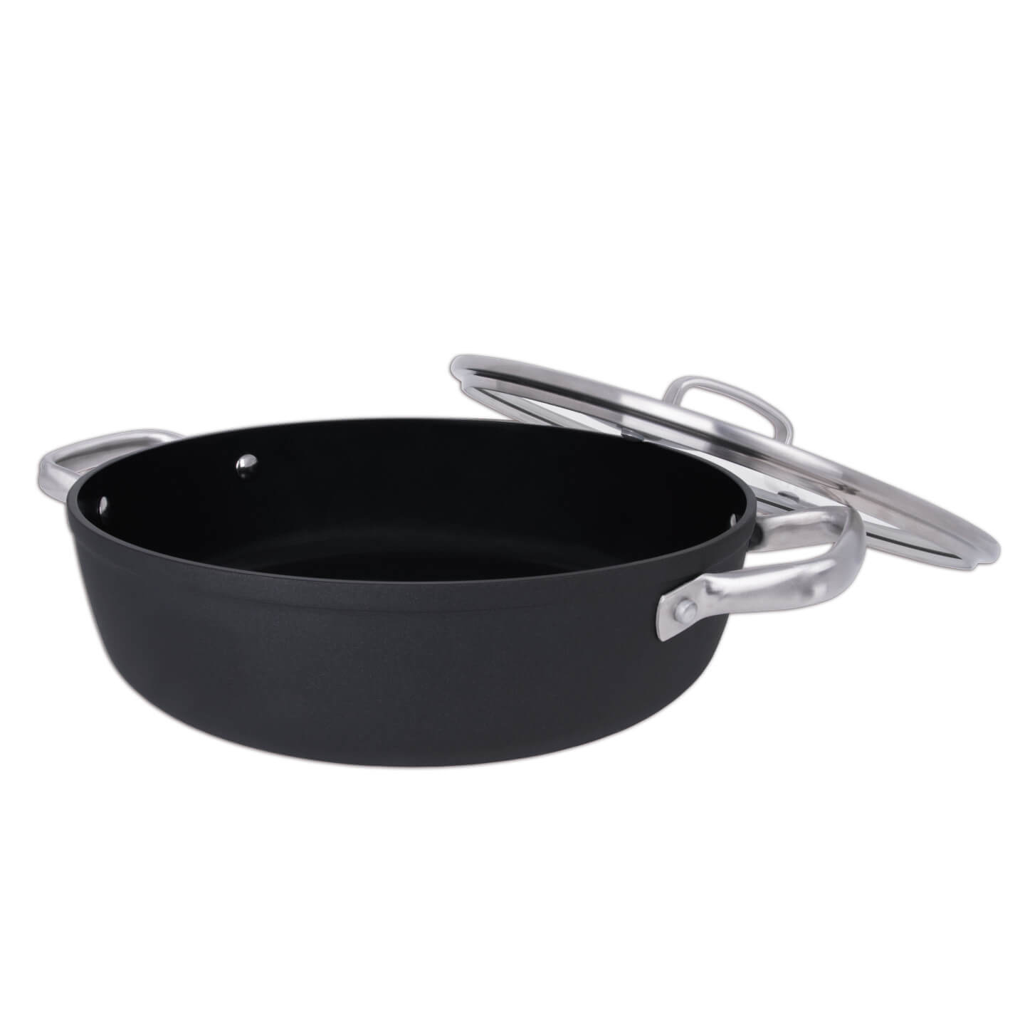 Panela antiaderente Samoa 28 cm preta com tampa