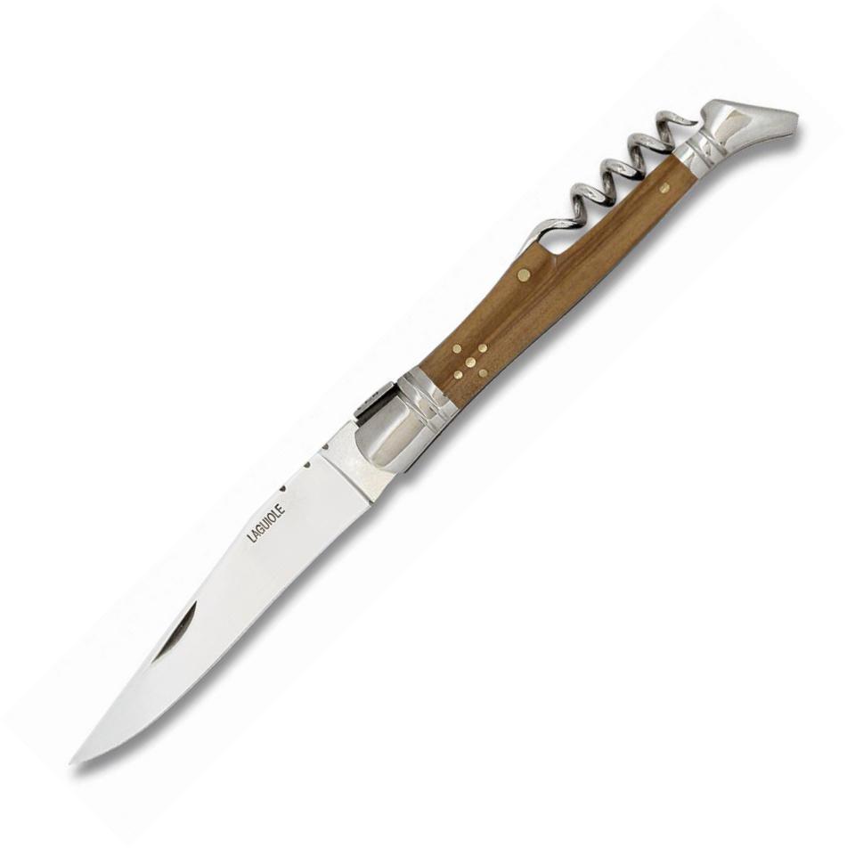 Navaja Laguiole Albainox con sacacorchos, mango de madera de oliv...