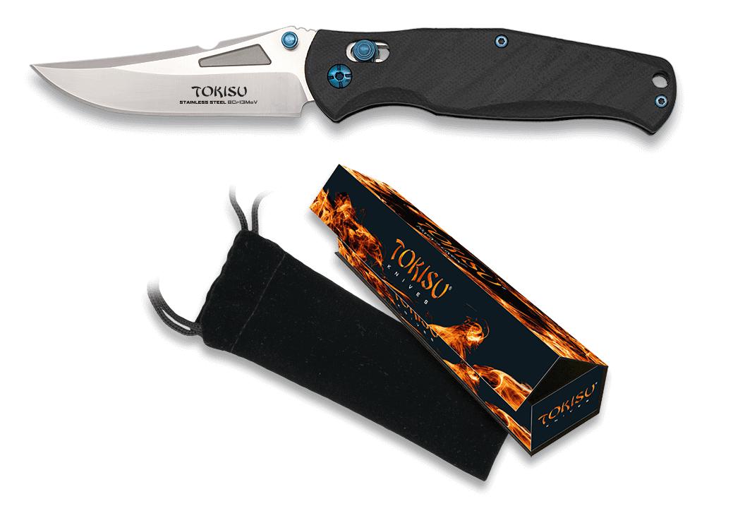 Canif TOKISU, avec lame de 8,20 cm et manche G10 Noir