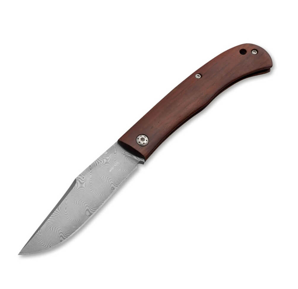 Navaja Boker Plus Slack Damast con hoja de acero damasco y mango ...