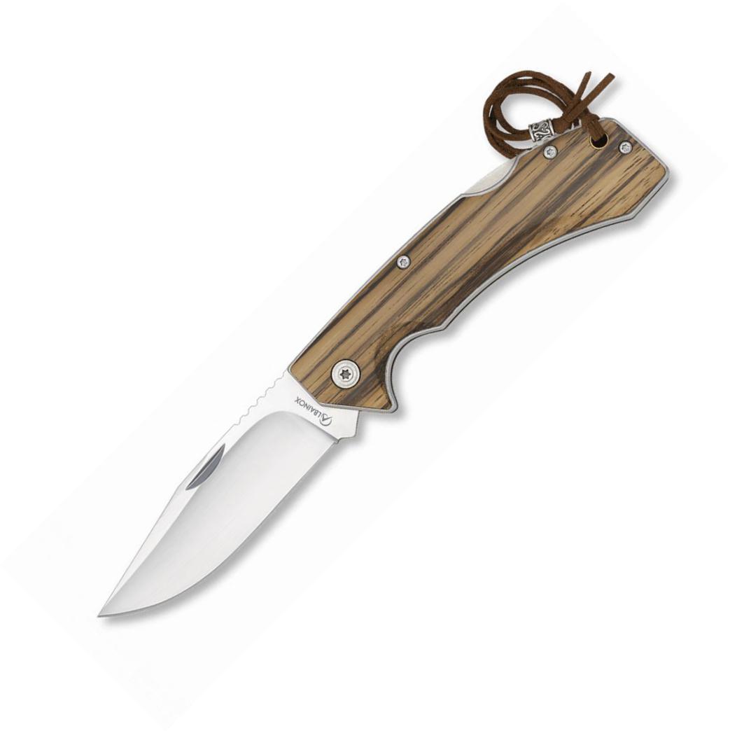 Navaja Albainox con mango de madera de zebra superpuestas con cor...