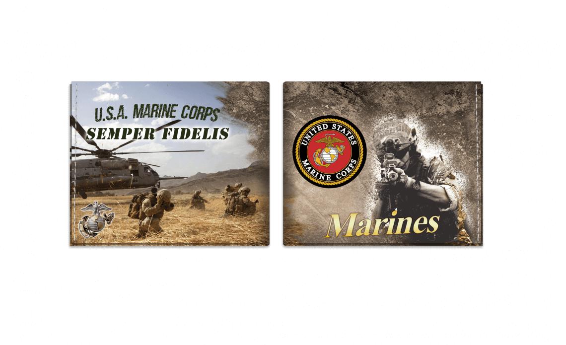Portefeuille avec imprimé des Marines américains, SEMPER FIDELIS