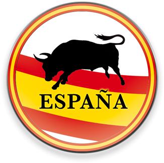 Aimant rond en verre pour réfrigérateur avec le drapeau de l'Espa...