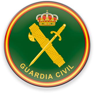Aimant en verre de 5 cm de diamètre Guardia Civil