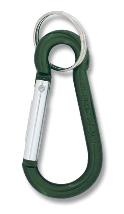 Carabiners in blister of 12 units of green color of 8 cm