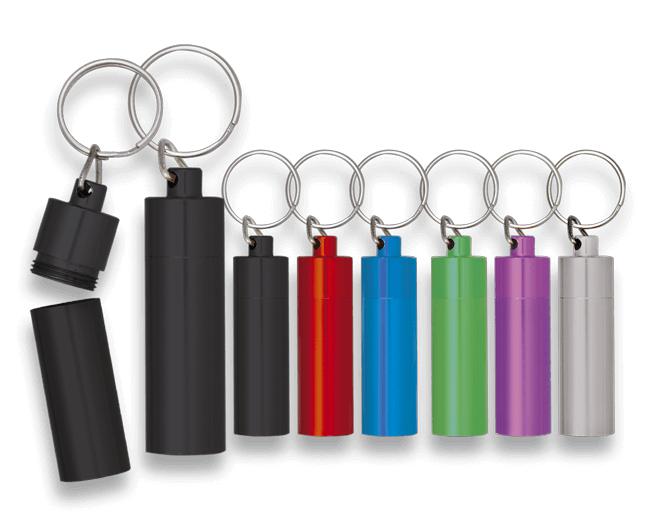 Porte-clés avec compartiment étanche présenté en blister de 12 un...