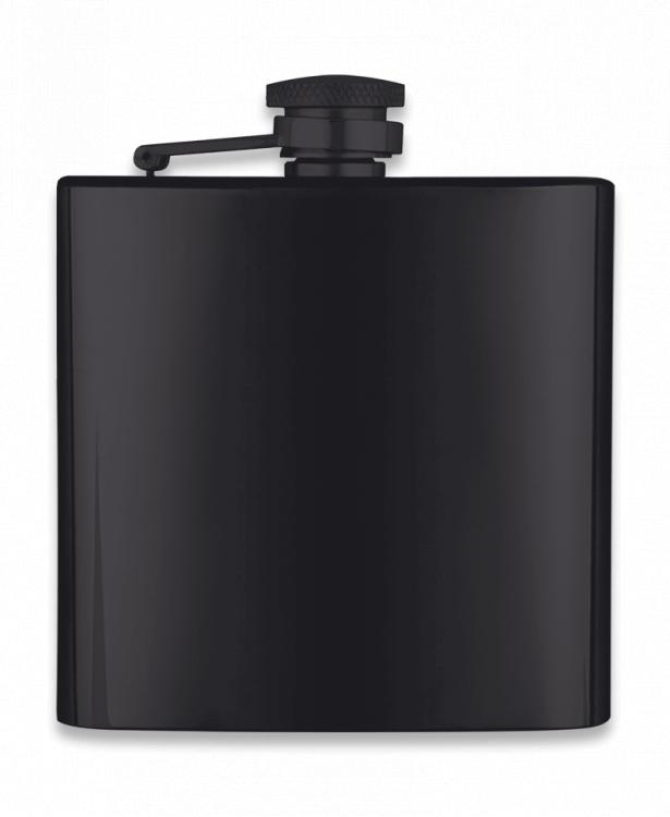 Flasque en acier inoxydable noir d'une capacité de 6 onces liquid...