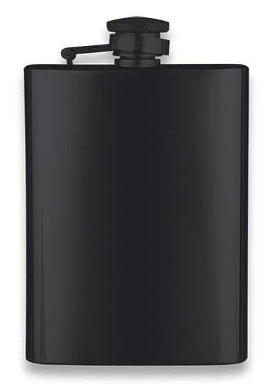 Flasque en acier inoxydable noir d'une capacité de 8 onces liquid...