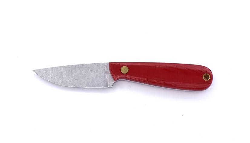 Cuchillo de cuello Brisa Necker 70 micarta roja funda kydex