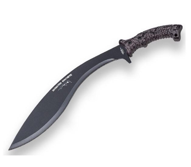 Sumatra Kukri Machete com lâmina curva de 35,5 cm e cabo de borra...